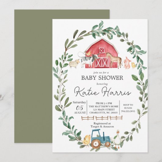 Modern betreffende de uitnodiging van het Boerderi (Voorkant / Achterkant)