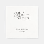 Modern Better Together Heart Gepersonaliseerde bru Servet (Voorkant)