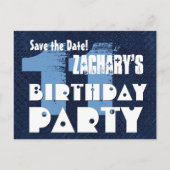 Modern Bewaar de datum 11e Verjaardagsfeestje W02E Aankondigingskaart (Voorkant)