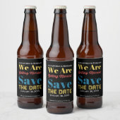 Modern Bewaar de datum aankondiging Bier Etiket (Flessen)