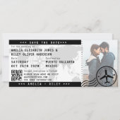 Modern Bewaar de datum Boarding Pass Ticket Foto Kaart (Voorkant)
