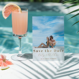 Modern Bewaar de datum Faux Gold Feestdagenkaart