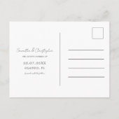 Modern Bewaar de datum Groene Eucalyptus & Foto Briefkaart (Achterkant)