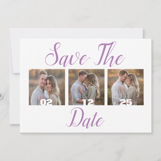 Modern Bewaar De Datum Met Foto'S Kaart (Voorkant)