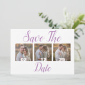 Modern Bewaar De Datum Met Foto'S Kaart (Staand voorkant)