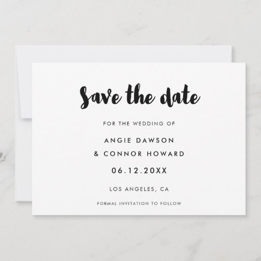 Modern Bewaar de datumfoto Aankondiging (Achterkant)