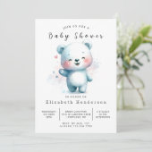 Modern bewerkbaar Beer Baby shower Kaart (Staand voorkant)