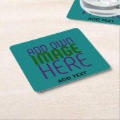 MODERN BEWERKBAAR BLAUWGROEN GROEN AFBEELDING TEKS KARTONNEN ONDERZETTERS (Schuin)