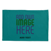 MODERN BEWERKBAAR BLAUWGROEN GROEN AFBEELDING TEKS KUSSENSLOOP (Achterkant)