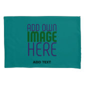 MODERN BEWERKBAAR BLAUWGROEN GROEN AFBEELDING TEKS KUSSENSLOOP (Voorkant)