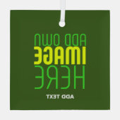 MODERN BEWERKBAAR BOS GROEN AFBEELDING TEKST SJABL GLAS ORNAMENT (Achterkant)