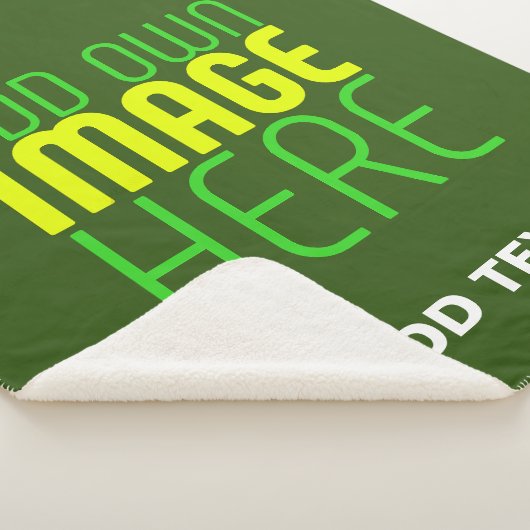 MODERN BEWERKBAAR BOS GROEN AFBEELDING TEKST SJABL SHERPA DEKEN (3/4)