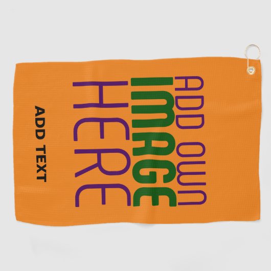 MODERN BEWERKBAAR DONKER ORANJE AFBEELDING TEKST S GOLFHANDDOEK (Horizontaal)