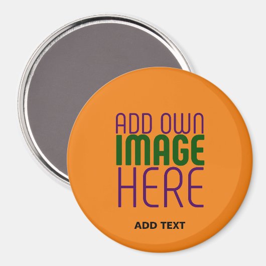 MODERN BEWERKBAAR DONKER ORANJE AFBEELDING TEKST S MAGNEET (Voorkant / Achterkant)