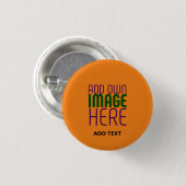 MODERN BEWERKBAAR DONKER ORANJE AFBEELDING TEKST S RONDE BUTTON 3,2 CM (Voorkant /achterkant)