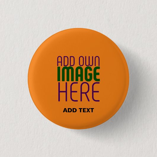 MODERN BEWERKBAAR DONKER ORANJE AFBEELDING TEKST S RONDE BUTTON 3,2 CM (Voorkant)