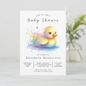 Modern bewerkbaar eendenBaby shower Kaart (Staand voorkant)
