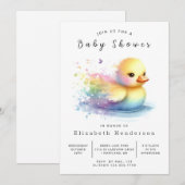 Modern bewerkbaar eendenBaby shower Kaart (Voorkant / Achterkant)