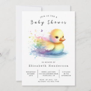 Modern bewerkbaar eendenBaby shower Kaart
