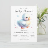 Modern bewerkbaar eendenBaby shower Kaart (Staand voorkant)