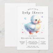 Modern bewerkbaar eendenBaby shower Kaart (Voorkant / Achterkant)