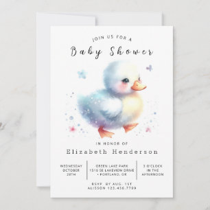 Modern bewerkbaar eendenBaby shower Kaart