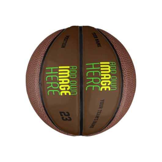 MODERN BEWERKBAAR EENVOUDIG BRUIN AFBEELDING TEKST BASKETBAL (Verticaal)