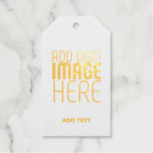 MODERN BEWERKBAAR EENVOUDIG BRUIN AFBEELDING TEKST CADEAULABELS (Voorkant)