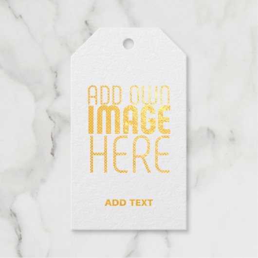 MODERN BEWERKBAAR EENVOUDIG BRUIN AFBEELDING TEKST CADEAULABELS (Voorkant)