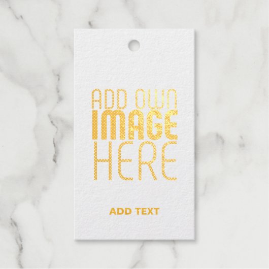 MODERN BEWERKBAAR EENVOUDIG BRUIN AFBEELDING TEKST CADEAULABELS (Voorkant)