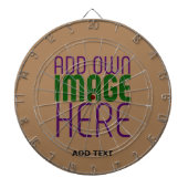 MODERN BEWERKBAAR EENVOUDIG BRUIN AFBEELDING TEKST DARTBORD (Voorkant)
