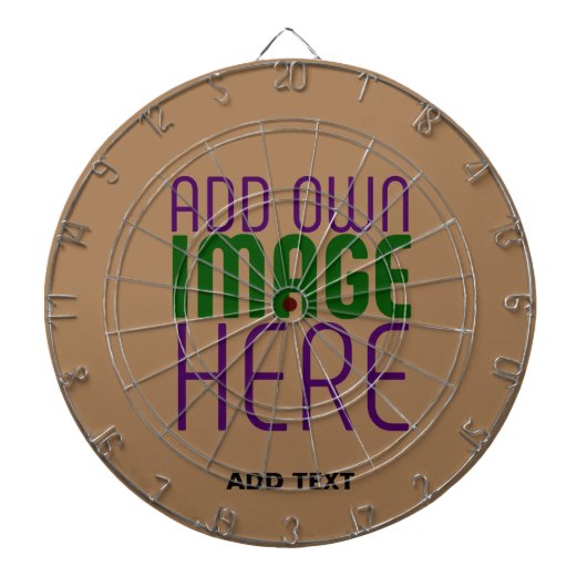 MODERN BEWERKBAAR EENVOUDIG BRUIN AFBEELDING TEKST DARTBORD (Voorkant)