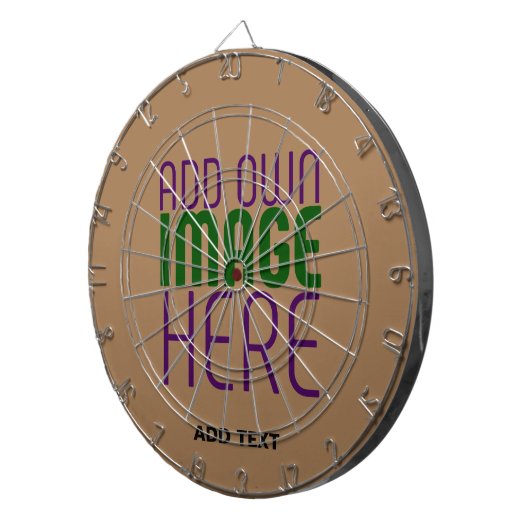 MODERN BEWERKBAAR EENVOUDIG BRUIN AFBEELDING TEKST DARTBORD (Voorkant Rechts)
