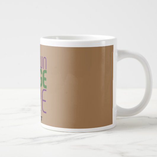 MODERN BEWERKBAAR EENVOUDIG BRUIN AFBEELDING TEKST GROTE KOFFIEKOP (Rechts)