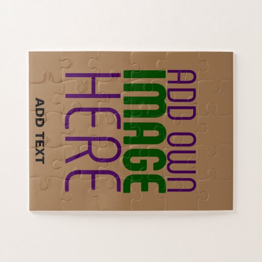 MODERN BEWERKBAAR EENVOUDIG BRUIN AFBEELDING TEKST LEGPUZZEL (Horizontaal)