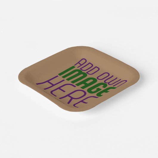 MODERN BEWERKBAAR EENVOUDIG BRUIN AFBEELDING TEKST PAPIEREN BORDJE (Gebogen)