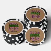 MODERN BEWERKBAAR EENVOUDIG BRUIN AFBEELDING TEKST POKER CHIPS (Opstapeling)