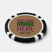 MODERN BEWERKBAAR EENVOUDIG BRUIN AFBEELDING TEKST POKER CHIPS (Enkel)