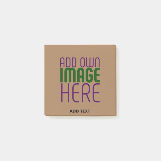MODERN BEWERKBAAR EENVOUDIG BRUIN AFBEELDING TEKST POST-IT® NOTES (Voorkant)
