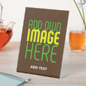 MODERN BEWERKBAAR EENVOUDIG BRUIN AFBEELDING TEKST RECLAMEBORD MET VOETSTUK (Insitu)