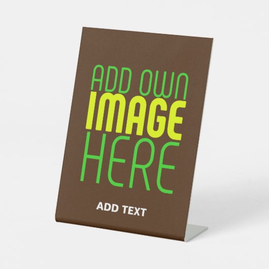 MODERN BEWERKBAAR EENVOUDIG BRUIN AFBEELDING TEKST RECLAMEBORD MET VOETSTUK (Voorkant)