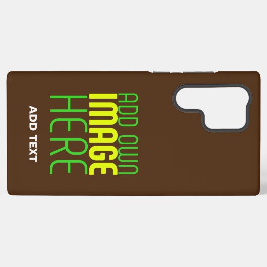 MODERN BEWERKBAAR EENVOUDIG BRUIN AFBEELDING TEKST SAMSUNG GALAXY HOESJE (Achterkant horizontaal)