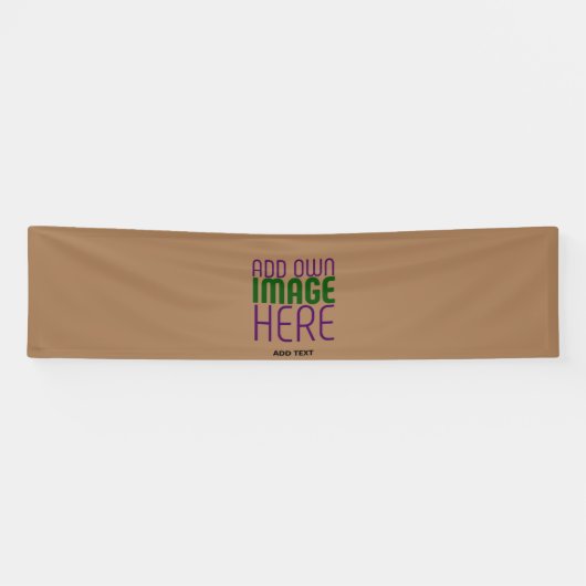 MODERN BEWERKBAAR EENVOUDIG BRUIN AFBEELDING TEKST SPANDOEK (Horizontaal)