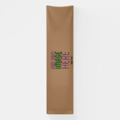 MODERN BEWERKBAAR EENVOUDIG BRUIN AFBEELDING TEKST SPANDOEK (Verticaal)
