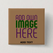 MODERN BEWERKBAAR EENVOUDIG BRUIN AFBEELDING TEKST VIERKANTE BUTTON 5,1 CM (Voorkant)
