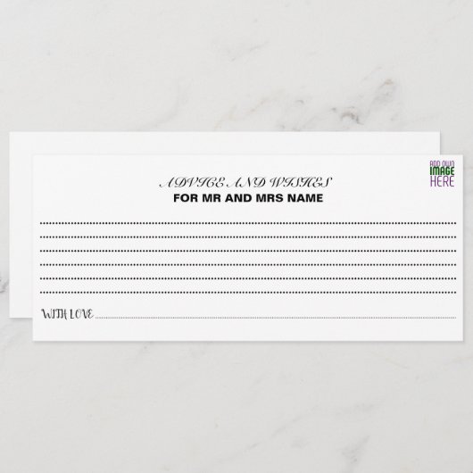 MODERN BEWERKBAAR EENVOUDIG WIT AFBEELDING TEKST S ADVIESKAART (Voorkant / Achterkant)