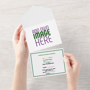 MODERN BEWERKBAAR EENVOUDIG WIT AFBEELDING TEKST S ALL IN ONE UITNODIGING