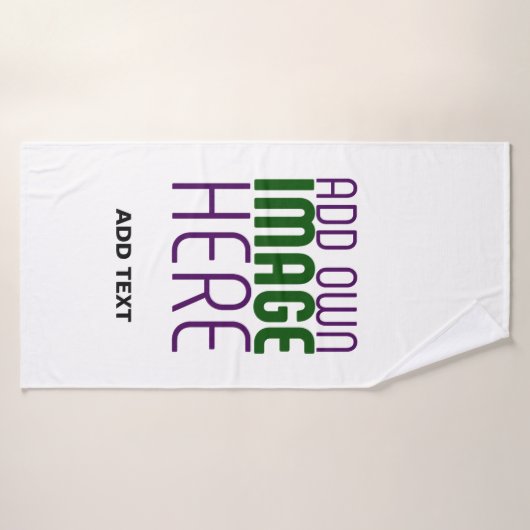 MODERN BEWERKBAAR EENVOUDIG WIT AFBEELDING TEKST S BADHANDDOEK (Badhanddoek)