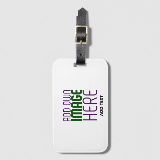 MODERN BEWERKBAAR EENVOUDIG WIT AFBEELDING TEKST S BAGAGELABEL (Voorkant (verticaal))