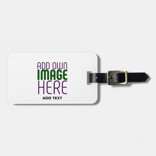 MODERN BEWERKBAAR EENVOUDIG WIT AFBEELDING TEKST S BAGAGELABEL (Voorkant horizontaal)